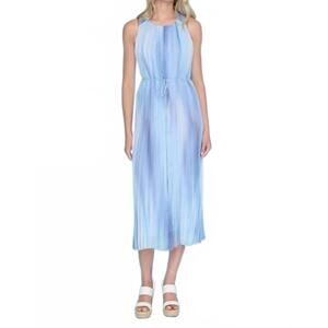 NEW PICADILLY sleeveless pleated midi dress in blue